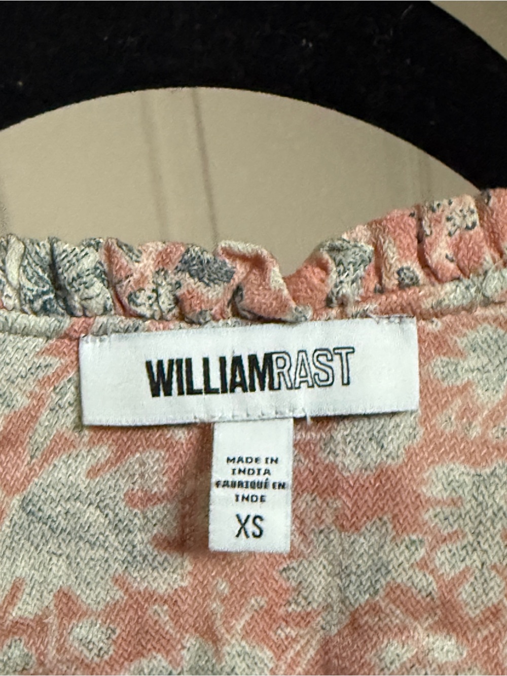 William Rast Pink Floral Ruffle Button-Front Blouse - Picture 9 of 9